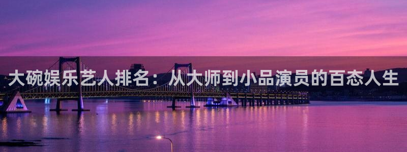 新航娱乐登录地址：大碗娱乐艺人排名：从大师到小品演员的百态人生