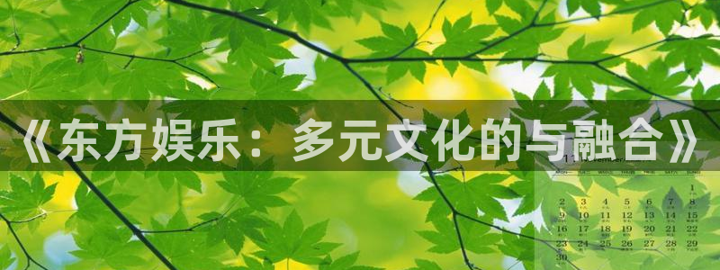 新航娱乐官网登录入口：《东方娱乐：多元文化的与融合》